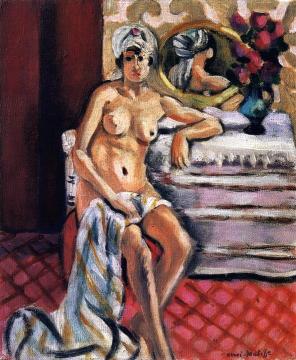 Seated Nude with Turban, Reflected in a Mirror Artwork by Henri Matisse
