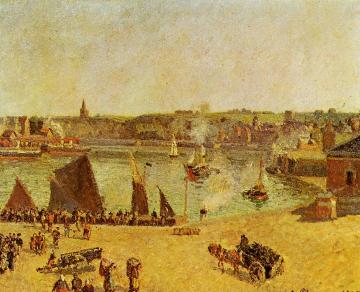 The Inner Harbor, Dieppe Artwork by Camille Pissarro