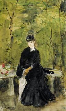 The Artist's Sister Edma Seated in a Park Artwork by Berthe Morisot