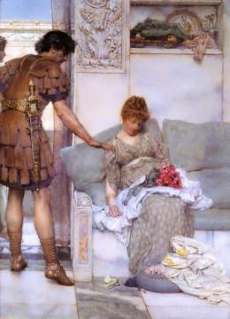 A Silent Greeting Artwork by Sir Lawrence Alma Tadema
