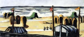 Gray Beach Artwork by Max Beckmann