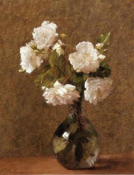 White Roses in a Vase Artwork by Victoria Fantin-Latour