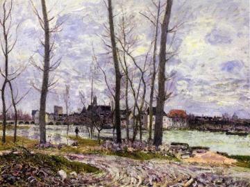 Flood at Moret-sur-Loing Artwork by Alfred Sisley