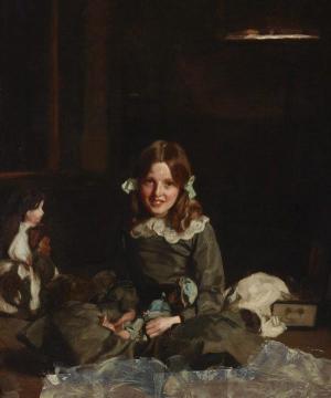 Mona and her dolls Artwork by Harrington Mann