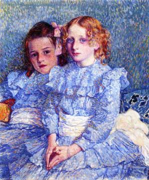 Portrait of Helene and Michette Guinotte Artwork by Theo van Rysselberghe
