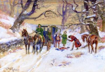 Holdup on the Boston Road Artwork by Charles Marion Russell