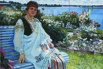 Spring. Portrait of Mrs Baumane Artwork by Nikolai Petrovich Bogdanov-belsky