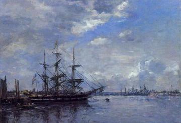 Belgique - L'Escaut, Tournant Artwork by Eugène-Louis Boudin