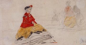 On the Beach Artwork by Eugène-Louis Boudin