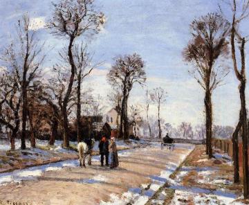 Street: Winter Sunlight and Snow Artwork by Camille Pissarro