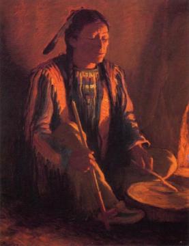 White Weasel - Taos Firelight Artwork by Joseph Henry Sharp