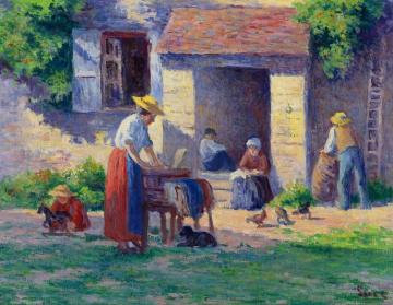 The Farm at Bassy-sur-Cure Artwork by Maximilien Luce
