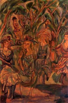 Women in the Park Artwork by Jules Pascin