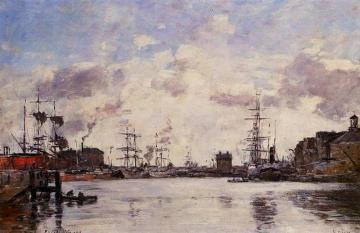 Le Havre, Le bassin de la barre Artwork by Eugène-Louis Boudin