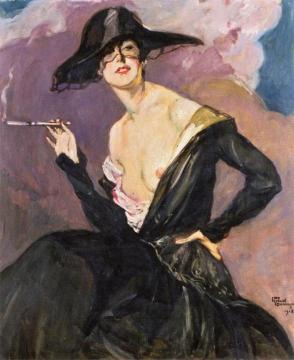 Elegant Venetian Lady With A Cigarette (princess Ruspoli) Artwork by Jean-gabriel Domergue