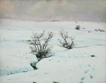 A Brook in Winter Artwork by František Kaván