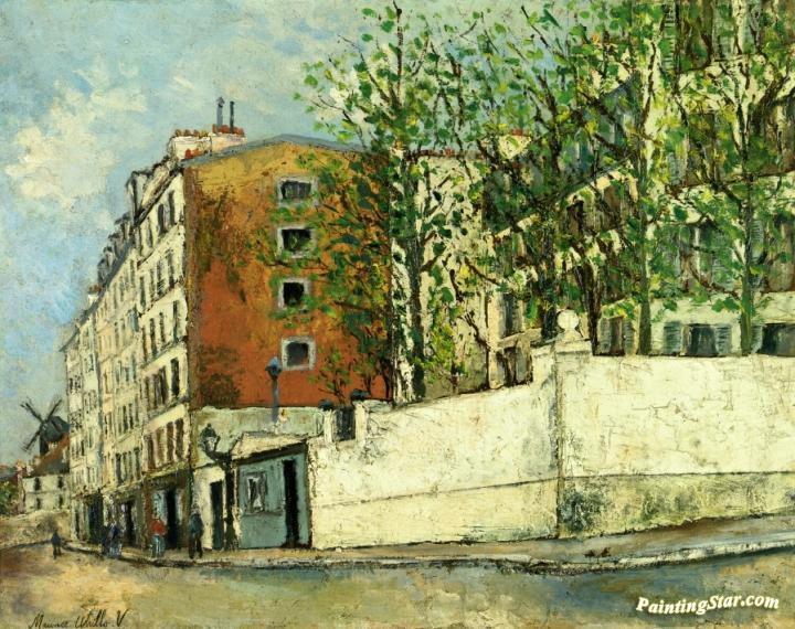 Rue Orchampt in Montmartre Artwork by Maurice Utrillo