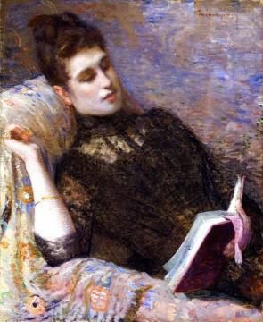 Lady Reading Artwork by Theo van Rysselberghe