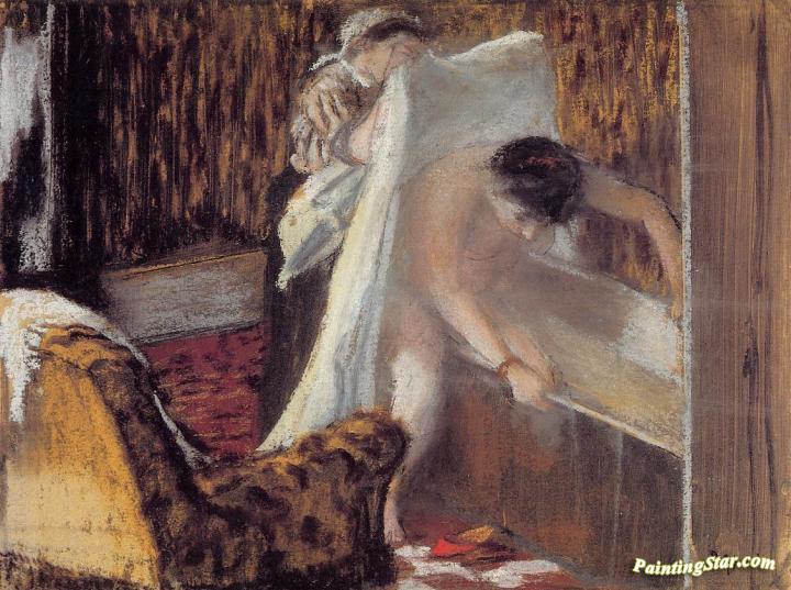 Woman Leaving Her Bath Artwork by Edgar Degas
