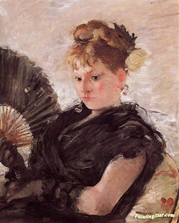 Woman with a Fan Artwork by Berthe Morisot