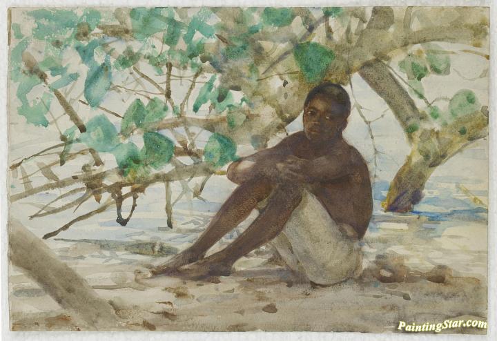 A West Indian boy Artwork by Henry Scott Tuke