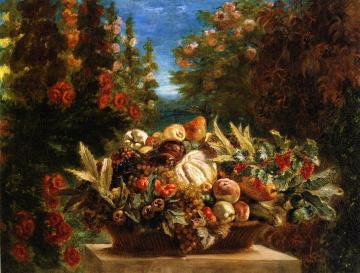 Still Life With Flowers And Fruit Artwork by Eugène Delacroix