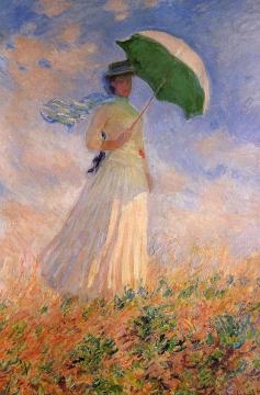 Woman with a Parasol, Facing Right Artwork by Claude Oscar Monet