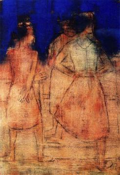 Three Young Girls Artwork by Christian Rohlfs