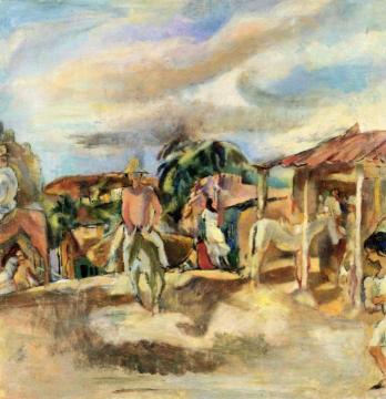 Cuban Village Artwork by Jules Pascin