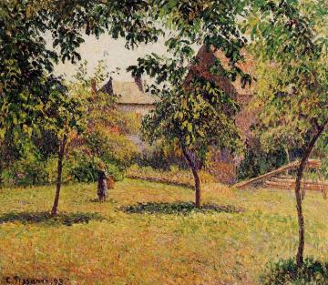 The Barn, Morning, Eragny Artwork by Camille Pissarro
