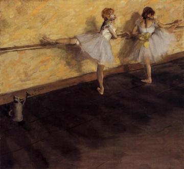 Dancers Practicing at the Barre Artwork by Edgar Degas
