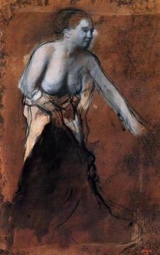 Standing Female Figure with Bared Torso Artwork by Edgar Degas