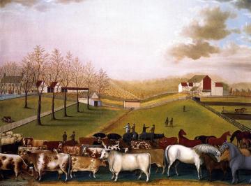 An Indian Summer View of the Farm & Stock of James C. Cornell Artwork by Edward Hicks