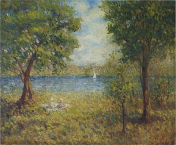 Two girls by the Eau river Artwork by Henri Lebasque