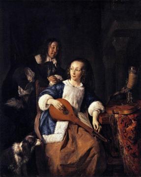 The Cittern Player Artwork by Gabriel Metsu