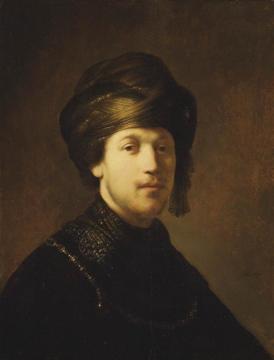 A Young Man Wearing a Turban Artwork by Rembrandt van Rijn