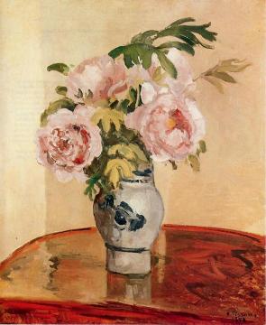 Pink Peonies Artwork by Camille Pissarro