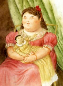 Mother and Child Artwork by Fernando Botero