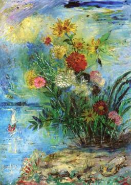 Flowers By The Seashore Artwork by David Davidovich Burliuk