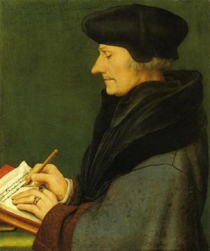 Portrait of Erasmus of Rotterdam Writing Artwork by Hans Holbein the Younger
