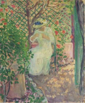 Marthe Lebasque in the Garden Artwork by Henri Lebasque