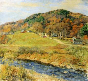 November Mosaic Artwork by Willard Leroy Metcalf
