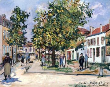 Market at Orthez (B. Pyrénés) Artwork by Maurice Utrillo