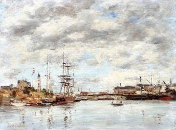 Deauvile, the Harbor Artwork by Eugène-Louis Boudin