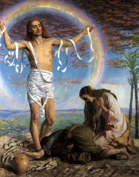 The Risen Christ with the Two Marys in the Garden of Joseph of Arimathea Artwork by William Holman Hunt