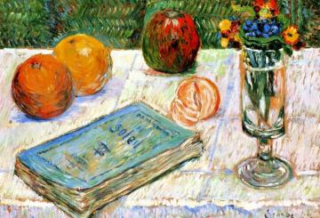 Still Life With A Book And Oranges Artwork by Paul Signac