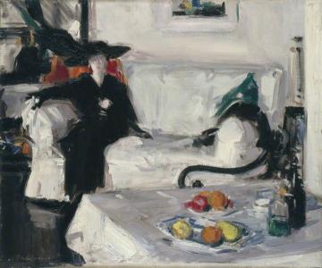 Interior with Figure Artwork by Francis Campbell Boileau Cadell