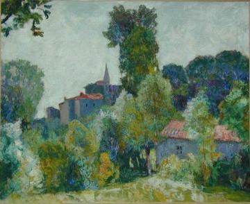 Village in Summer Artwork by Victor Charreton