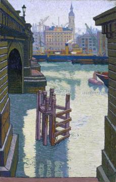 London Bridge: Adelaide House And Fresh Wharf Artwork by Charles Ginner