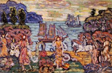 On the Shore Artwork by Maurice Prendergast